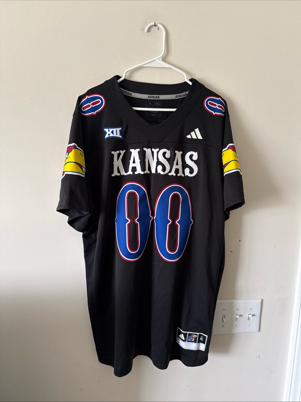Men's adidas Kansas Jayhawks #00 Alternate Premier NCAA Jersey Sz XL - RARE